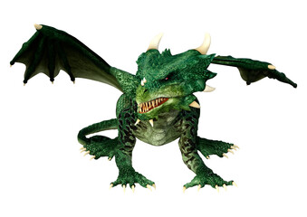 Obraz premium 3D Rendering Fairy Tale Dragon on White