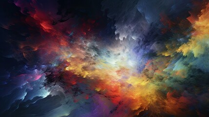 Naklejka na ściany i meble Explore the Magical Universe in this Colourful Digital Artwork Galaxy Wallpaper Background: Generative AI