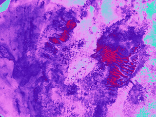 Holographic textures abstract background design. Colorful texture neon pink blue yellow turquoise color. Texture for design cover, booklet, banner. paint smears stains, scratches, noise interference