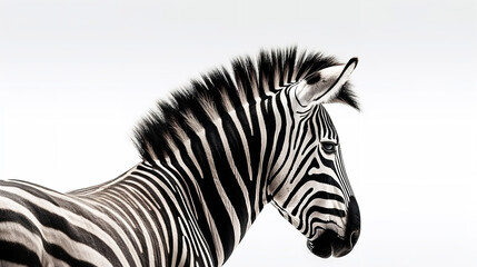 zebra isolated on white - obrazy, fototapety, plakaty