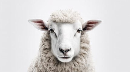white sheep on a white background