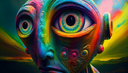 Colorful Extraterrestrial Being - Generative Ai