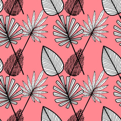 tropical pattern with palm leaves