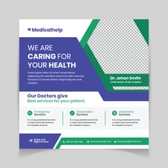 Vector medical healthcare clinic social media instagram banner or web banner design premium vector template