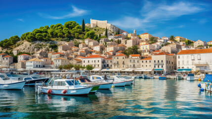 Fototapeta na wymiar view of dalmatia in croatia. summer vacation concept. Generative AI