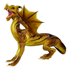 Fototapeta premium 3D Rendering Fairy Tale Dragon on White