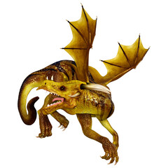 Obraz premium 3D Rendering Fairy Tale Dragon on White