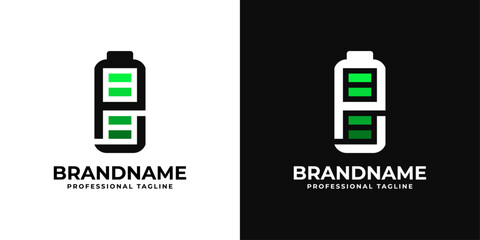 Letter P Battery Logo. Suitable for any business related to Battery with P initial. - obrazy, fototapety, plakaty
