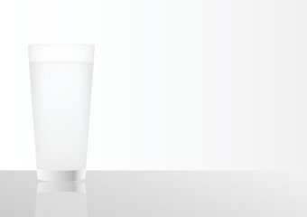 Glass of Water. Mineral Water. Vector Illustration. 