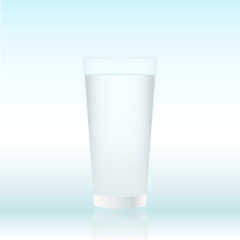 Glass of Water. Mineral Water. Vector Illustration. 