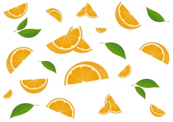 Orange Fruit Seamless Pattern Background. Vector Illustration. 