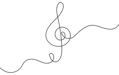 Continuous music line art note vector sketch illustration. Abstract music notes song sound concept background outline icon art one sheet. Vector illustration sketch element. © Максим Зайков