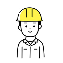 かわいい人物のイラストシリーズ _ 男性の作業員 _ 笑顔　