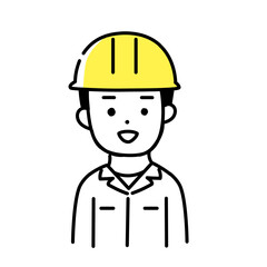 かわいい人物のイラストシリーズ _ 男性の作業員 _ 笑顔　