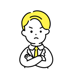 かわいい人物のイラストシリーズ _ 男性のオフィスワーカー _ 怒る　