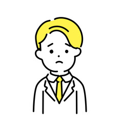 かわいい人物のイラストシリーズ _ 男性のオフィスワーカー _ 落ち込む　