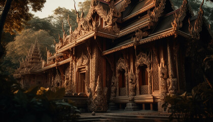Ancient ruins of Angkor, a spiritual travel destination generated by AI