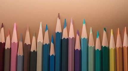 Coloured pencils wallpaper. Generative AI