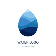 Drop of water logo company. Vector graphics