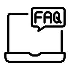Frequently asked questions line icon