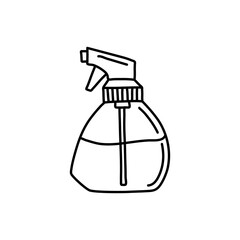 Doodle spray bottle illustration in vector. Hand drawn spray illustration. Spay bottle doodle icon in vector