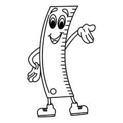 Cartoon Ruler for Coloring Page