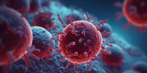 Leukocytes attack the virus in the blood