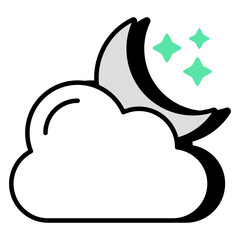 A unique design icon of partly cloudy  