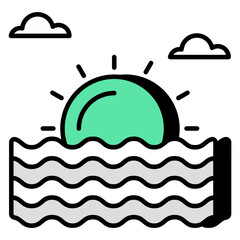 A perfect design icon of sunset 