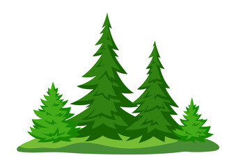 Spring or summer forest. Background with stylized trees. Seasonal illustration. Generative AI