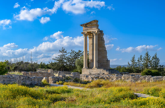 Ruins of  Sanctuary of Apollo Hylates, ancient monument in Cyprus