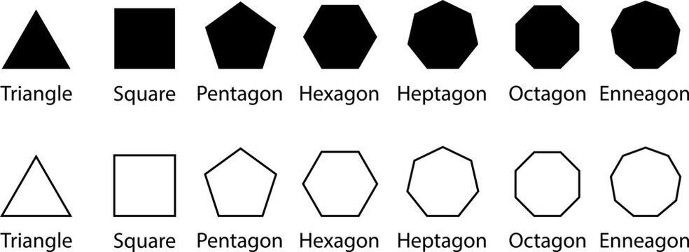 set of shapes vector illustration ,outline and silhouette.collection of geometric Shapes.