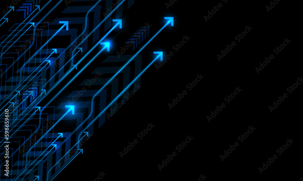 Aufkleber abstract arrow flow technology direction dynamic on black with blank space design modern futuristic 