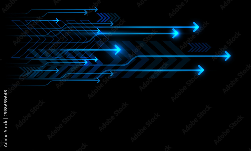 Poster abstract arrow flow technology direction on black with blank space design modern futuristic backgrou