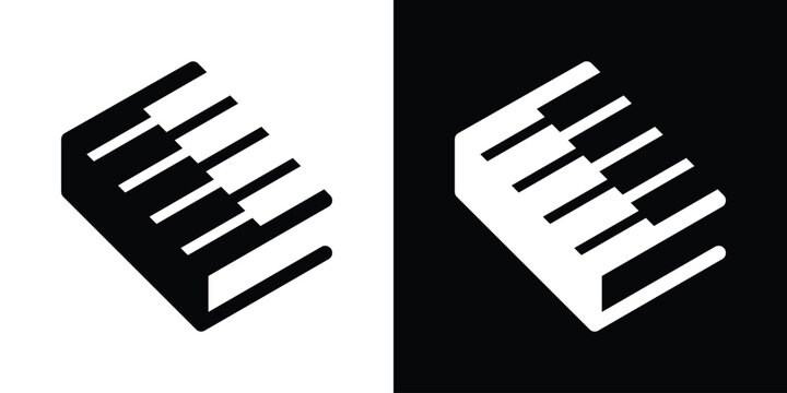 logo design book and piano icon vector illustration