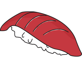 Maguro Sushi Food Sign Emoji Icon Illustration. Japanese Restaurant Vector Symbol Emoticon 
tuna sushi