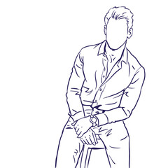 sketch of a person vector for illustration decoration