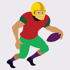 American footballer vector art work.