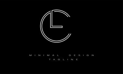 CL or LC Minimal Logo Design Vector Art Illustration 