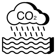 Unique design icon of acidic rain