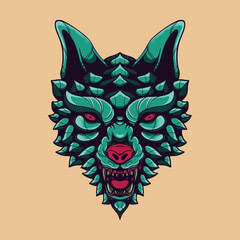 wolf face sketchy artwork design  illustration
