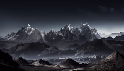 Obraz premium Alpine Glow on the Mountains - AI Generated Image
