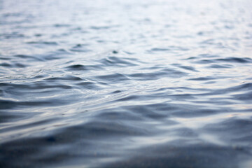 sea water surface at close up. selected focus and blur background.
