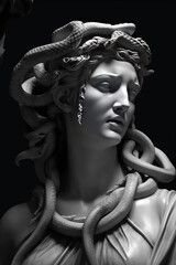 Medusa Gorgo, a mythological monster killed by the hero Perseus in ancient Greek mythology.
