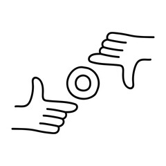 Doodle illustration of a camera isolated on a white background. Camera icon drawn by hand. Vector illustration