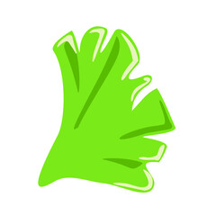 Green Lettuce leaf. Isolated vector illustration.