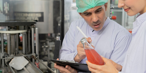 quality supervisor food or beverages technician inspection about quality control food or beverages before send product to the customer. Production leader recheck ingredient and productivity.