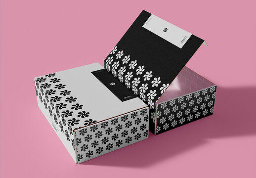 Two Cardboard Boxes Mockup