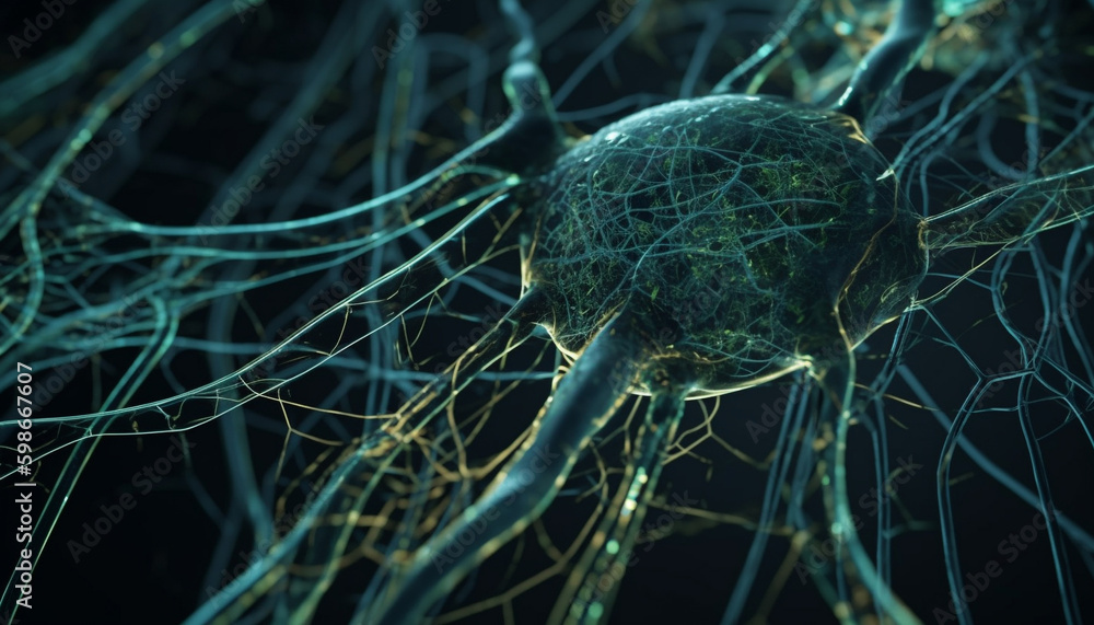 Poster human brain synapses connect for intelligent communication generated by ai