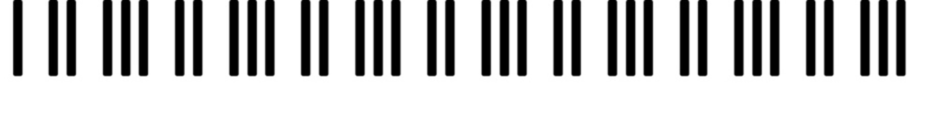 illustrazione vettoriale svg di tastiera di pianoforte estensione sette ottave su sfondo trasparente